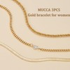 MUCCA 3 Pieces Bracelet Women's Stackable Bracelet Silver 925 Women's