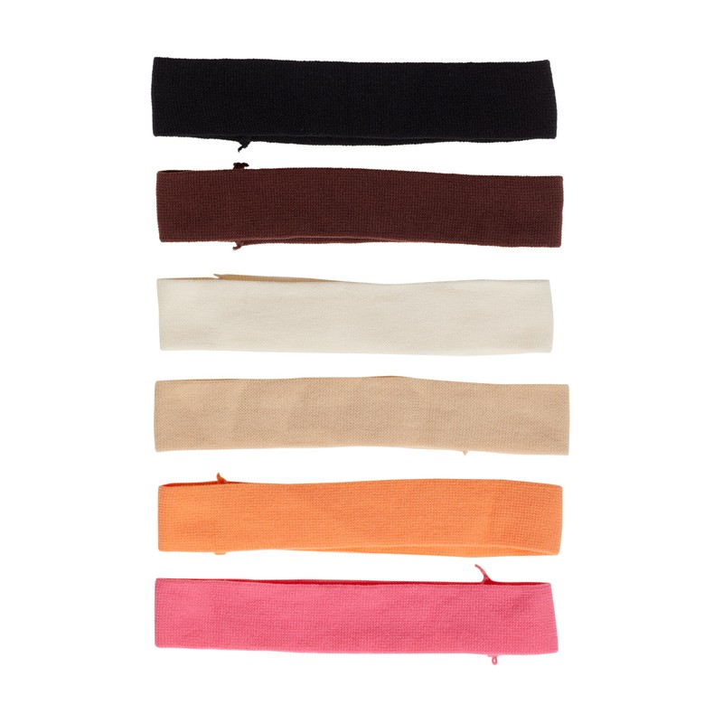 Goody Basic Head Wraps - 6 Ct, Warm Tones, Damage-Free