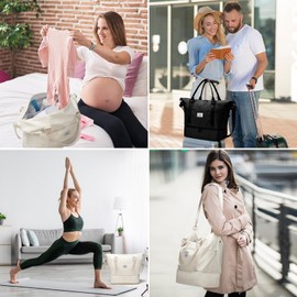 Travel Bag with Shoes Compartment Weekender Overnight Bag for Women Travel Tote Bag Sports Gym Bag with Wet Pocket and Separate Toiletry Bag