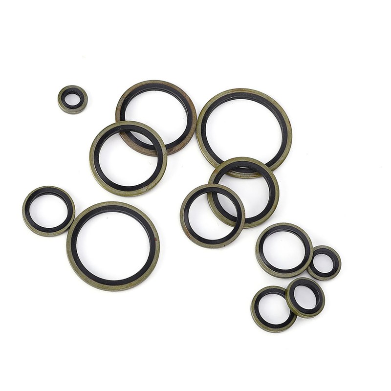 240pcs 6\8\10\12\14\16\18\20\22\24\27\30mm Metal Rubber Sealing Oil Ring Drain Plug Gasket
