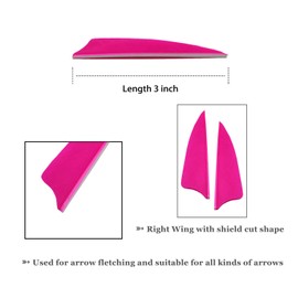 M.SJUMPPER ARCHERY Arrows 3 Inch Real Feathers Fletching with Shield Cut for DIY Hunting Shooting Shafts (36 Pack)