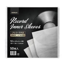 NOSTALSIC LP Record Inner Bags, For 12 Inches, Semicircular Round Shape, 50 Pieces, 0.04 mm Thick, Anti-Static Treatment, Thick, Protective Bag, Inner Sleeve