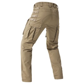 FREE SOLDIER Men's Cargo Pants,Tactical Pants for Men Stretch,Durable Ripstop EDC Work Pants for Hiking (Brown 34Wx32L)