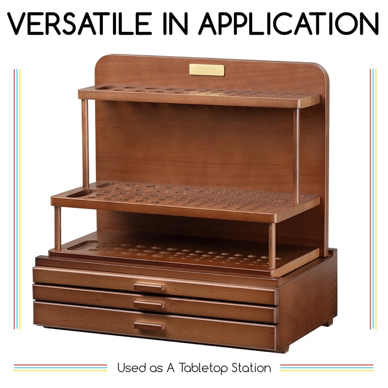 MEEDEN PRO Wood Artist Supply Storage Box - 3 Drawers