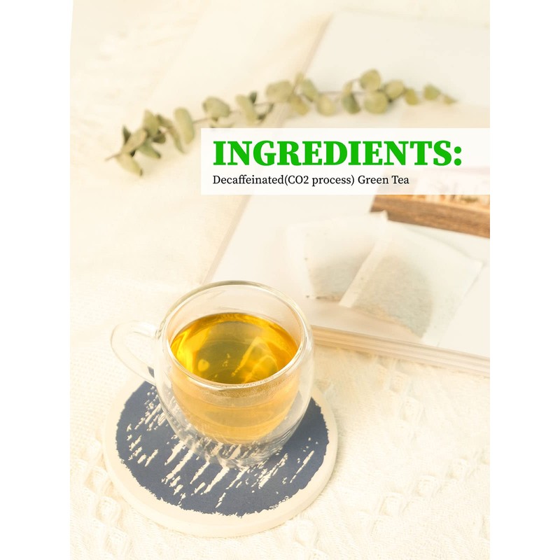 TeeLux Decaf Green Tea Bags, Pure Decaffeinated Green Tea, Super