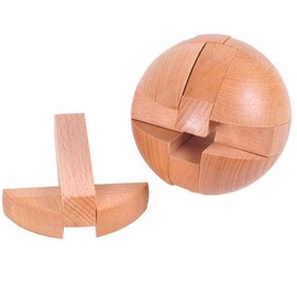 AHYUAN Handmade Wooden Puzzle Magic Ball Brain Teasers Toy Intelligence IQ Games 3D Sphere Puzzles for Children and Adults (3 x 3 x 3 inch)