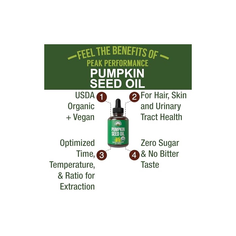 Peak Performance Aceite de Semilla de Calabaza. Extracto L?quido Vegano
