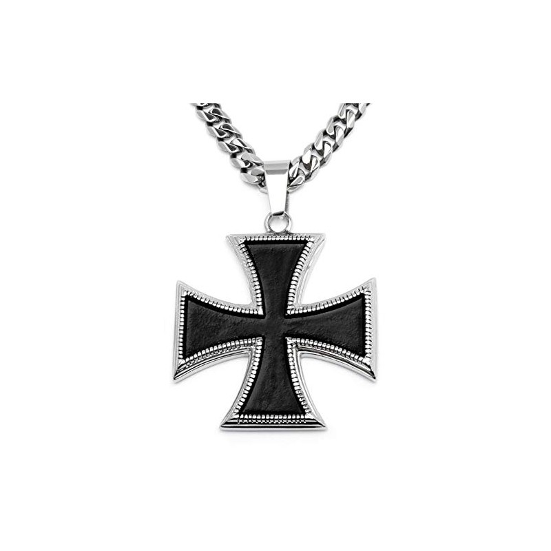 Schmuck-Checker Iron Cross Pendant Stainless Steel Silver Black German Order
