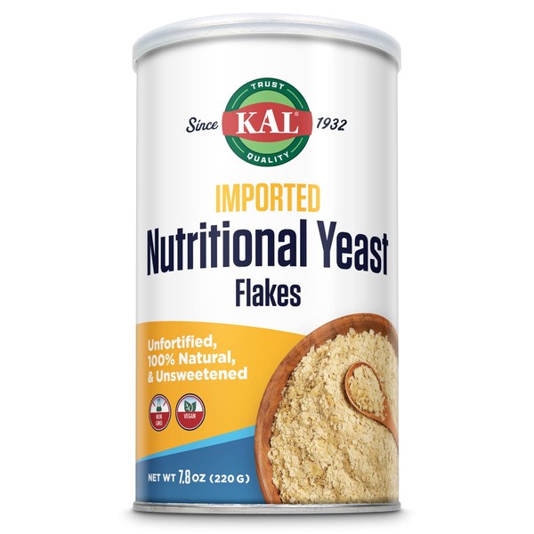 KAL Imported Nutritional Yeast Flakes, Unfortified & Unsweetened Fine Flakes,