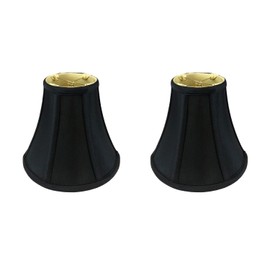 Royal Designs, Inc. True Bell Basic Lamp Shade, BSO-704RC-8BLK/GL-2, Black/Gold, 4 x 8 x 7.25, Set of 2