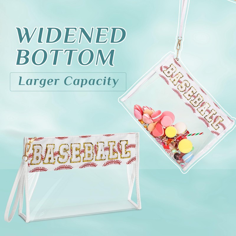 Remerry Clear Chenille Letter Makeup Bag Stand up Snack Bags