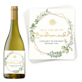 Joyfulmap Bridesmaid Proposal Wine Labels Set of 8 (6 Bridesmaid Labels and 2 Maid of Honor Stickers) for Your Bridal Shower, Bachelorette Party | I COULDN'T TIE THE KNOT WITHOUT YOU