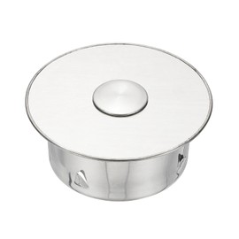 PATIKIL Chimney Hole Cap, 112mm(4.4 Inch) Adjustable Round Stainless Steel Flue Hole Cover Stove Pipe Cap Pipe Cover with Cap for Kitchen Balcony Sewer, Silver Tone