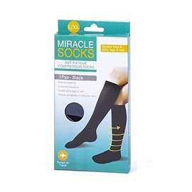 Pair Compression MIRACLE SOCKS for Aching Feet, Varicose Veins, Flight, Travel L/XL