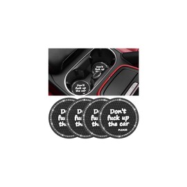 KHGUZ Bling Car Cup Coaster, 4PCS Anti Slip Crystal Rhinestone Vehicle Drink Insert Mat, 2.75 Inch Diamond Automotive Interior Coaster Decor Accessories, Universal for SUV, Sedan, Truck (Black)