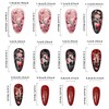 24Pcs Press on Nails Medium Almond Fake Nails Heart Love