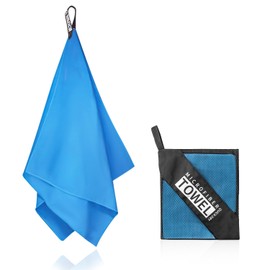 AOSCTELF Microfibre Towel Fast-drying Super Absorbent Towels,Camping and Hiking Towel,Ultra Lightweight Sport Travel Towel for Swimming and Beach Blue 50 * 120cm