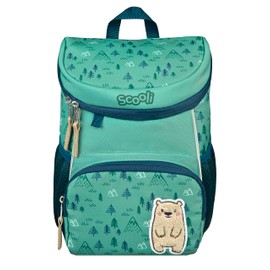Scooli Mini-Me Nursery Backpack - Ergonomic Backpack for Children, with Removable Chest Strap, 8 L, for Girls and Boys (Bobby Bear), Green