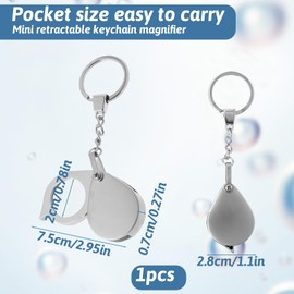 30X Small Pocket Magnifier Glass Portable Jewelers Loupe Travel Folding Magnifying Lens Keychain Handheld Magnifier for Reading Coins Science Jewelry Hobby Travel, 25 Mm Diameter