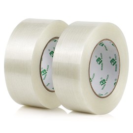 BOMEI PACK Multi-Purpose Filament Tape, Reinforced Tape, 50 mm x 50 m, 2 Rolls