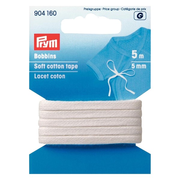Prym 904160 Bobbins Band, Cotton, Weiss, 5 m SB