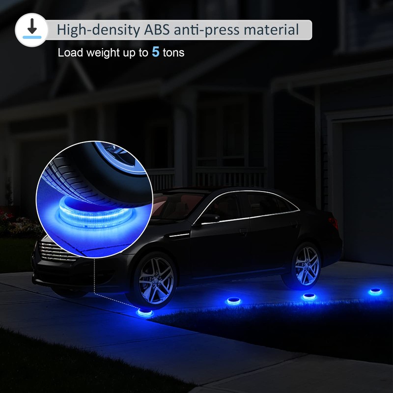 Blue Solar Deck Dock Lights Solar Powered, Step Warning Lights