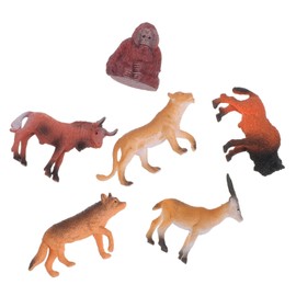 ORFOFE Sturdy Resin African Wildlife Figures 6pcs Mini Animal Models Simulation Toys for Home Decor DIY Collection
