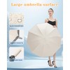 Lantusire Automatic Rain Umbrella with Reflective Strip, Large Windproof Folding