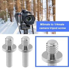 ECSiNG 4Pcs 1/4 Male to M5 Male Screw Adapter Tripod Screw Adapter Camera Screw Adapter Converter Accessories for Tripod Monopod Ball Head Light Stand