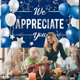 We Appreciate You Banner Backdrop, Appreciation Party Decorations, Thank You for All You Do Banner, Employee Teacher Doctor Nurse Staff Appreciation Party Decorations for Indoor Outdoor