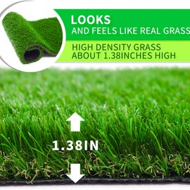 ZGR Artificial Garden Grass 4 ft x 4 ft Premium Lawn Turf, Realistic Fake Grass, Synthetic Turf, Thick Pet Turf, Fake Faux Grass Rug with Drainage Holes Indoor/Outdoor Landscape Customized Available