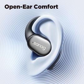 Sanag Open Ear Earbuds Wireless Bluetooth 5.4 with ENC Mic, Over Ear Earbuds with Earhooks, HiFi Sound Deep Bass, Crystal-Clear Calls, 56H Playtime, IPX4 Waterproof Sport Ear Buds for Running/Workout