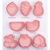 8-Piece 3D Fruity Cookie Cutters, Apple, Strawberry, Watermelon, Pineapple, Grape,