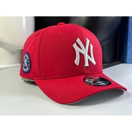 Red NY Color-Blocked Baseball Caps - Unisex L/A & N/Y Design, European Charm, 100% Cotton, Lightweight & Comfortable Headwear:_29