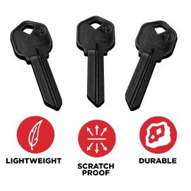 KeySmart AirKey - Ultra Lightweight Aluminum Keys (Black 3 Pack, KW1)