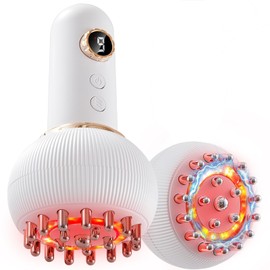 Lymphatic Drainage Massager & Anti Cellulite Massage Tool, Helps Reduce Stretch Marks & Cellulite, for Legs, Arms & Belly, Body Sculpting Machine with Light, Heat & Vibration (White)
