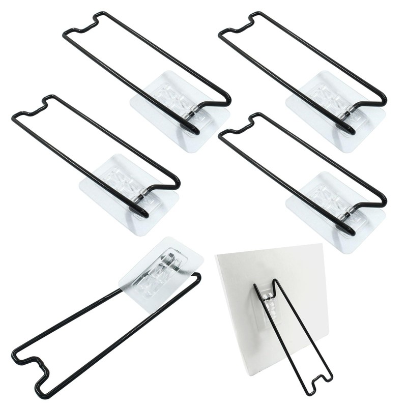 Rierdge 5Pcs Black Self Adjustable Picture Easel Stand Metal Self