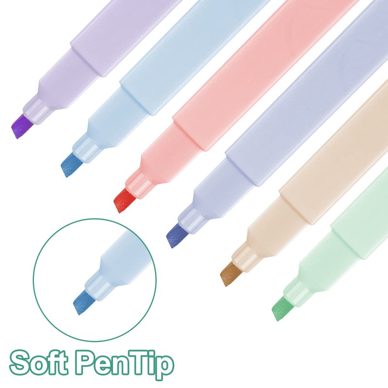 Fousenuk Pack of 12 Highlighters, Pastel Highlighters, 12 Colours, Marker