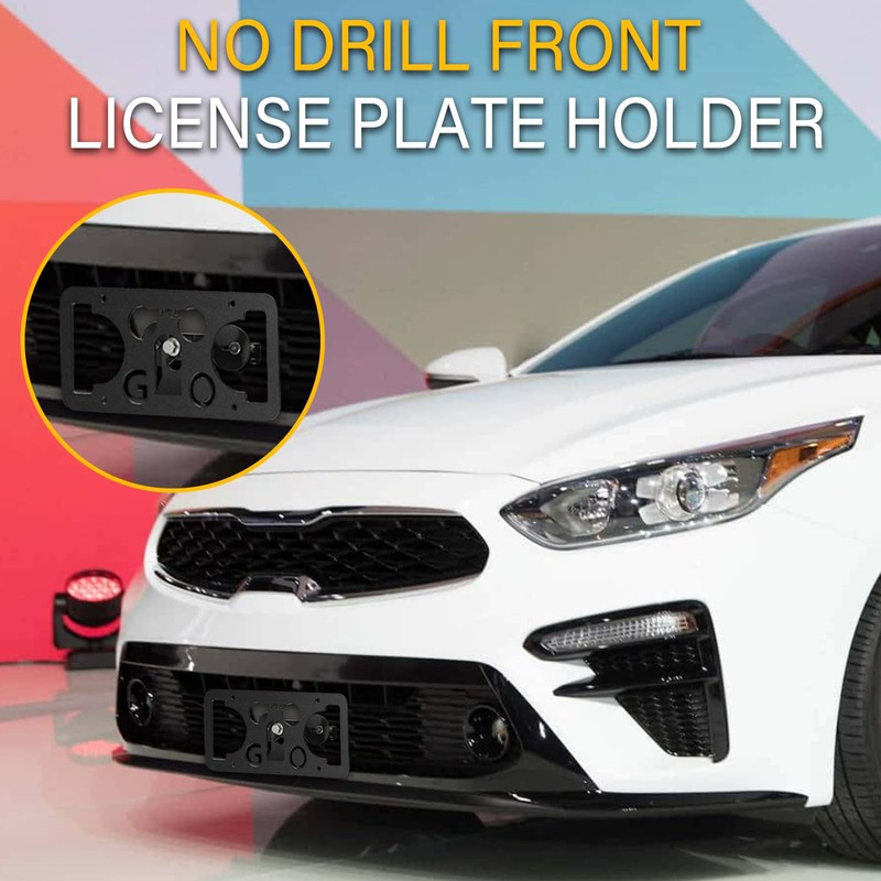 No Drill License Plate Holder Compatible with Kia Soul 2013-2019