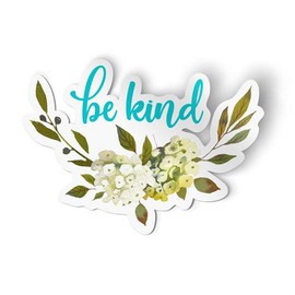Squiddy Be Kind Floral - Vinyl Sticker for Car, Laptop, Notebook (5" Wide)