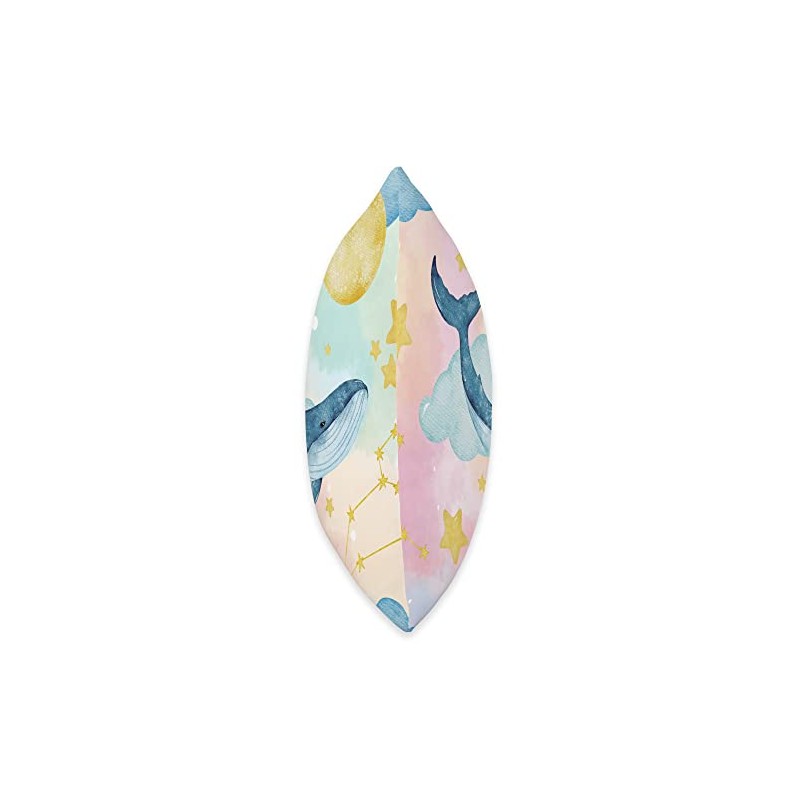 Cute Sky Whale with pastel background Throw Pillow