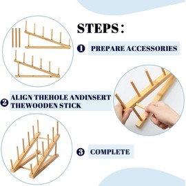 GIKIMO Wooden Puzzle Storage Rack - 2 Pack Puzzle Organizer Puzzle Holder Rack for Kids & Adults | Durable Natural Wood | Large Capacity