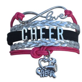 Infinity Collection Cheerleading Bracelet, Cheer Gifts- Cheer Jewelry- Cheer Bracelet- Adjustable Cheer Charm Bracelet- Gift For Cheerleaders, Cheer Teams & Cheerleading Coaches