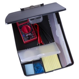 Officemate Super Storage Supply Clipboard Case, Black Clipboard (83393)