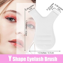 60 Pieces Y Comb Eyelash Lift Brush Y Shape Eyelash Perming Brush Makeup Beauty Tool Supplies for Lash Grafting Extension (60pcs Y-Clear)