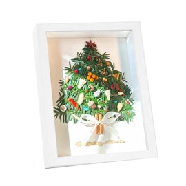 3D Picture Frame for Filling, Wooden Object Frame up to 3 cm for Wedding Gift or Flowers Memorabilia DIY Artworks (White, 17 cm x 12 cm)