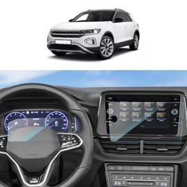 SKTU Displayschutzfolie kompatibel mit Volkswαgen T-R*Ο*C/Arteon 2 / Tiguan 2 Navigation + Instrumententafel Schutzfolie aus gehärtetem Glas Kratzfest 8 Zoll