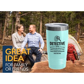 Detective Teal Edition Viking Tumbler 20oz - Detective def - Police Officer Cop Patrol Detective Sheriff Law Enforcement Police Academy Student Police Chief