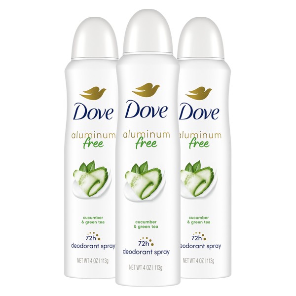 Dove Aluminum Free Deodorant Spray for Women 3 Count Cucumber