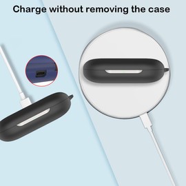USTIYA Case for Xiaomi Openwear Stereo Wireless Headphones Protection Cover Full-Body Soft Silicone with Keychain Headphone Accessories Funda Carcasa (Black)